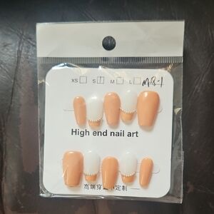 High End Nail Art Set - White and Tan